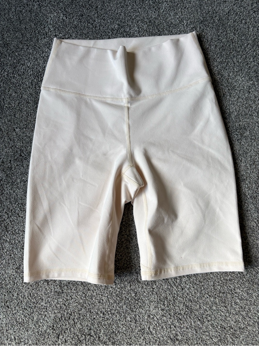 Fabletics Cream High-Waist Bike Shorts